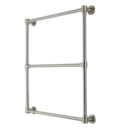 Kingston Brass 30" x 32" Wall Mount Towel Rack, Brushed Nickel DTM323038